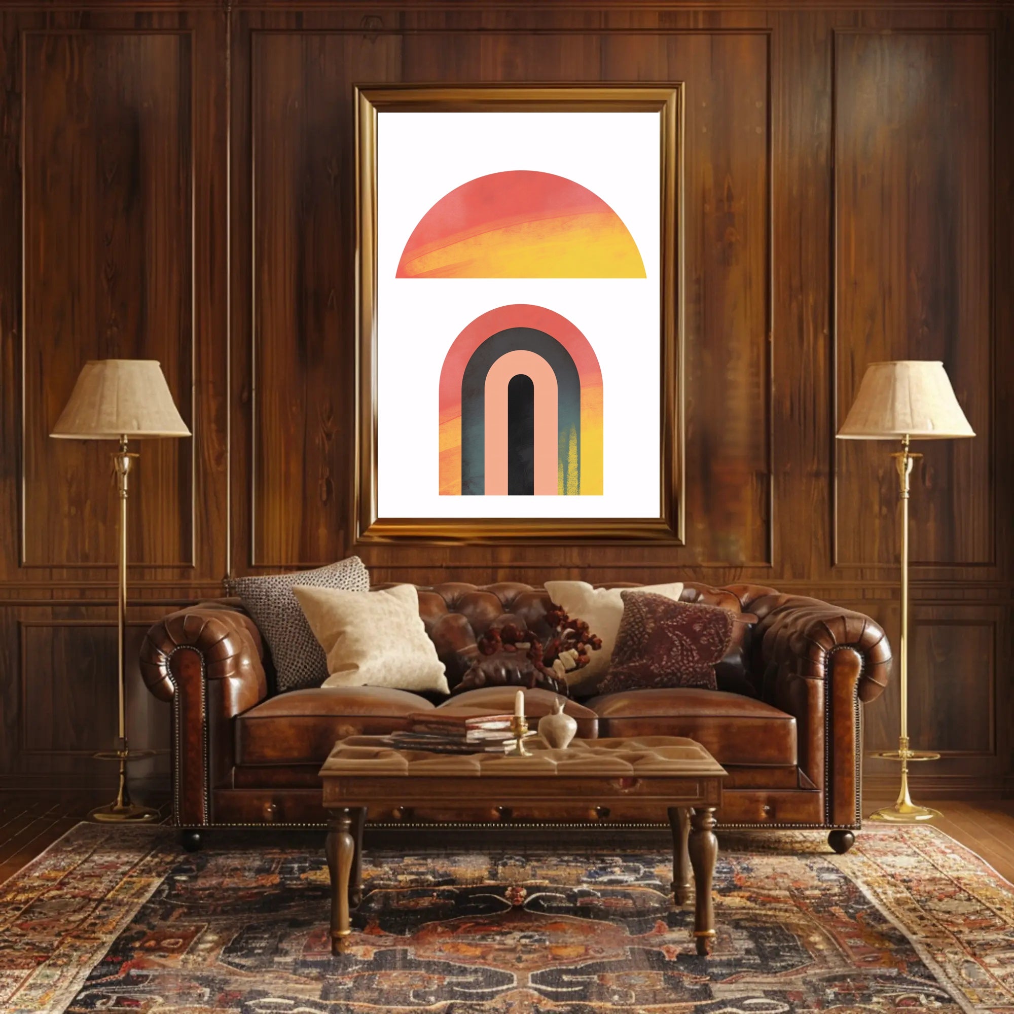 Abstract Half Circle Art Poster PosterGoat