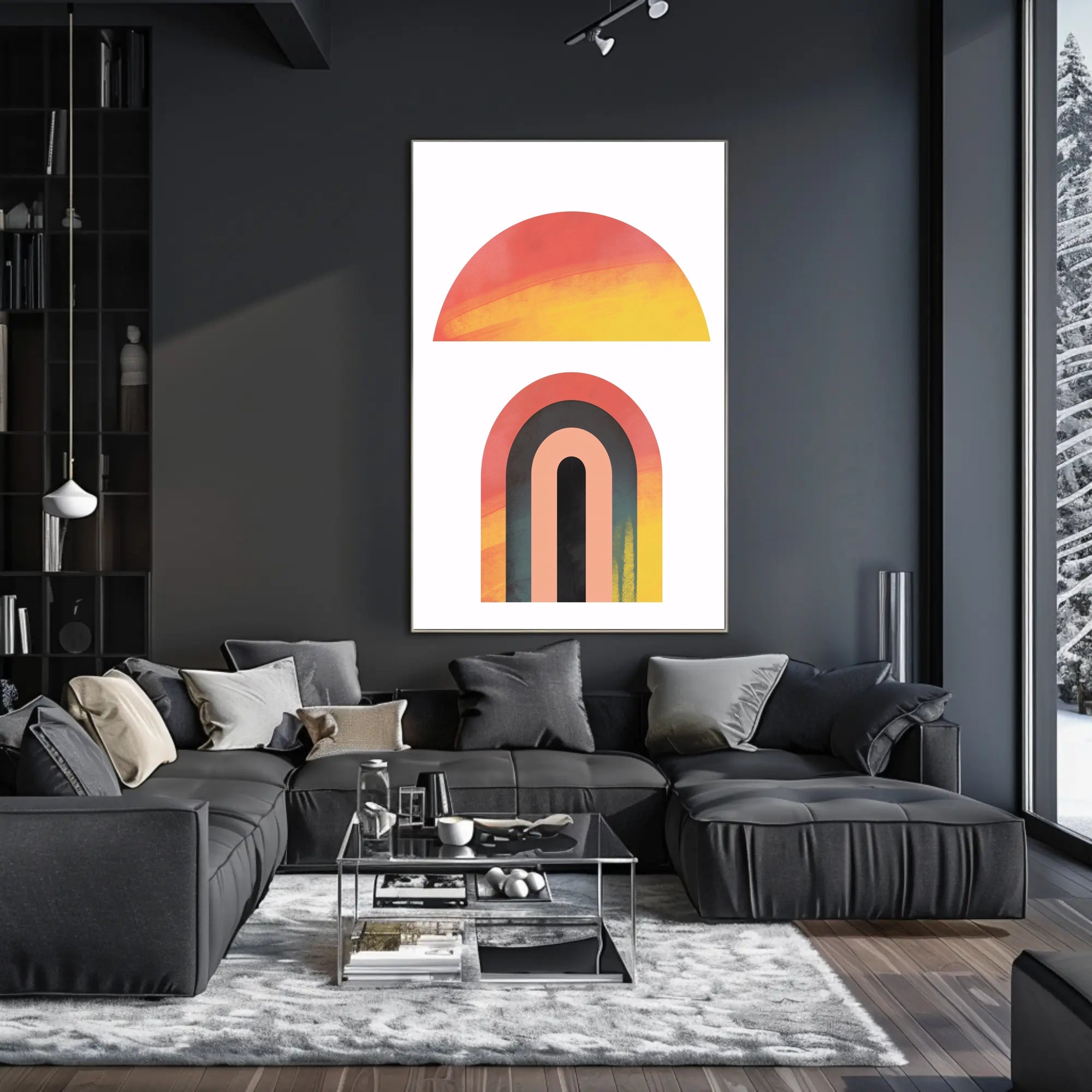 Abstract Half Circle Art Poster PosterGoat