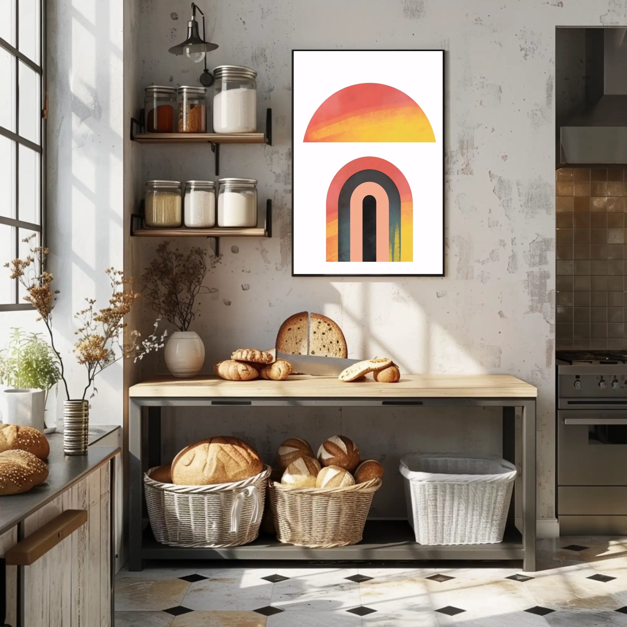 Abstract Half Circle Art Poster PosterGoat