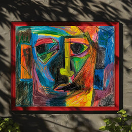 Abstract Human Face Cubism Art Print - Artistic Poster PosterGoat