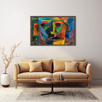 Abstract Human Face Cubism Art Print - Artistic Poster PosterGoat