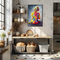 Abstract Human Form in Vibrant Colors - Artistic Poster PosterGoat
