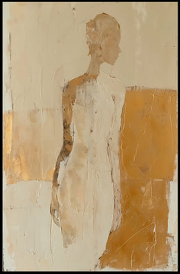 Abstract Human Silhouette in Earthy Tones Art Poster PosterGoat