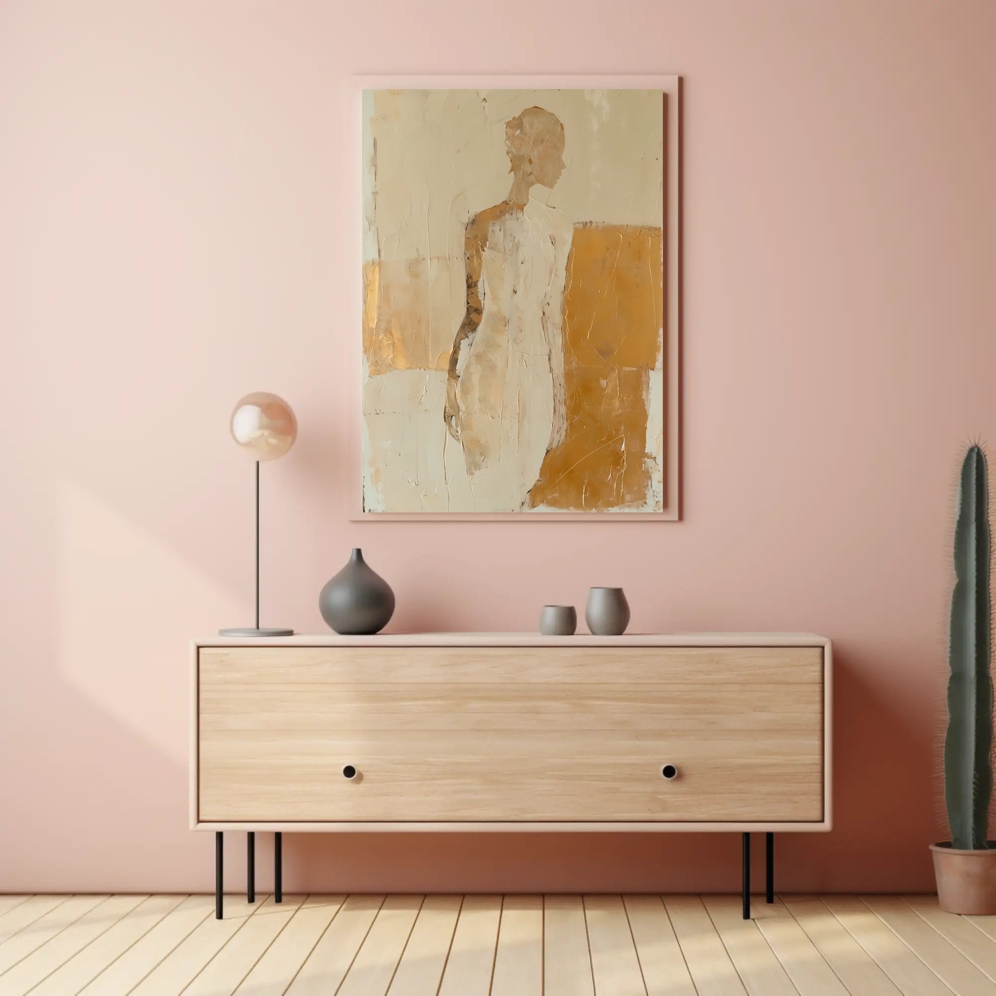 Abstract Human Silhouette in Earthy Tones Art Poster PosterGoat