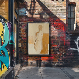 Abstract Human Silhouette in Earthy Tones Art Poster PosterGoat