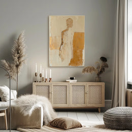 Abstract Human Silhouette in Earthy Tones Art Poster PosterGoat