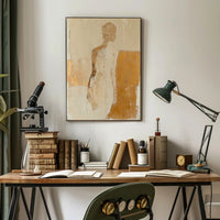 Abstract Human Silhouette in Earthy Tones Art Poster PosterGoat