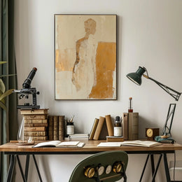 Abstract Human Silhouette in Earthy Tones Art Poster PosterGoat