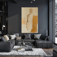Abstract Human Silhouette in Earthy Tones Art Poster PosterGoat
