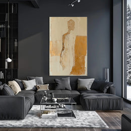 Abstract Human Silhouette in Earthy Tones Art Poster PosterGoat