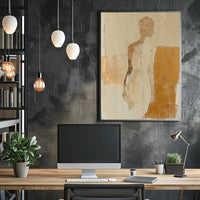 Abstract Human Silhouette in Earthy Tones Art Poster PosterGoat