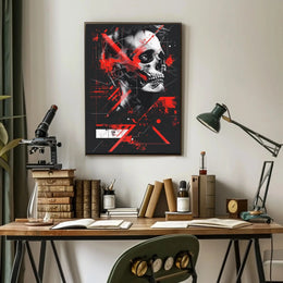 Abstract Human Skull Poster Wall Art for Modern Decor PosterGoat