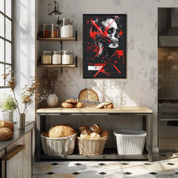 Abstract Human Skull Poster Wall Art for Modern Decor PosterGoat