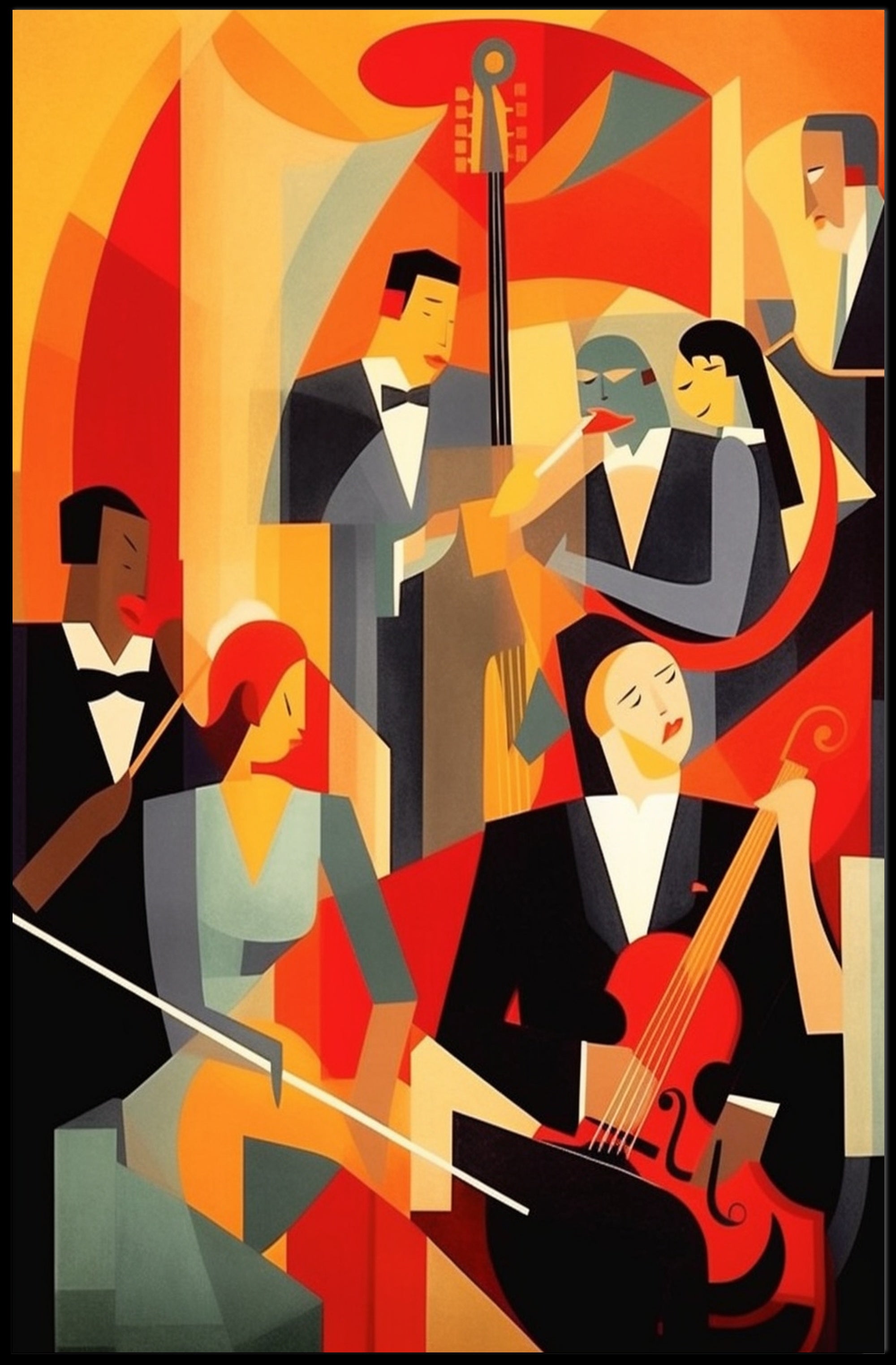 Abstract Jazz Ensemble Poster PosterGoat