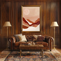 Abstract Minimalist Landscape: Serene Earth Tones Artistic Poster PosterGoat