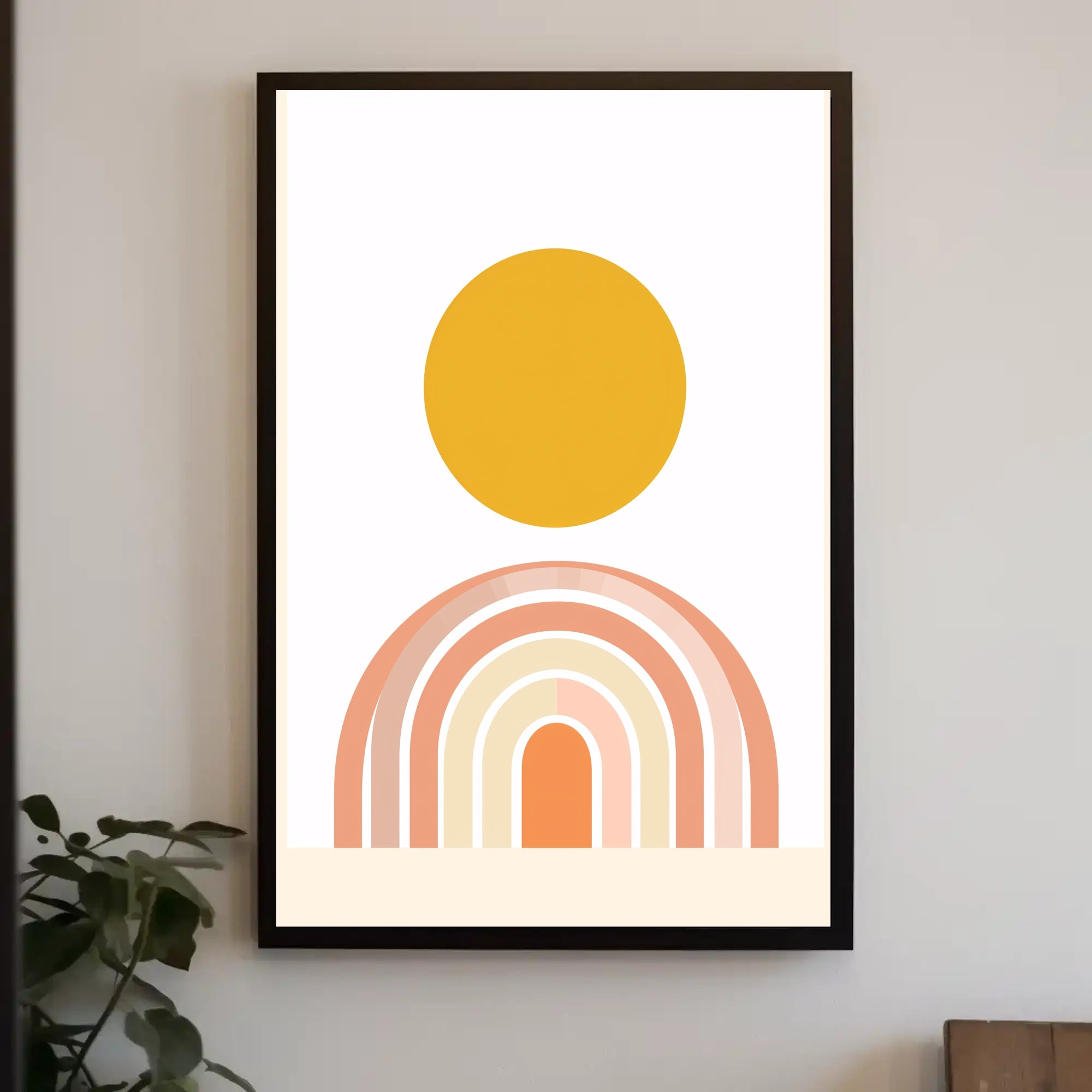 Abstract Minimalist Shapes Evoking Harmony and Renewal Poster PosterGoat
