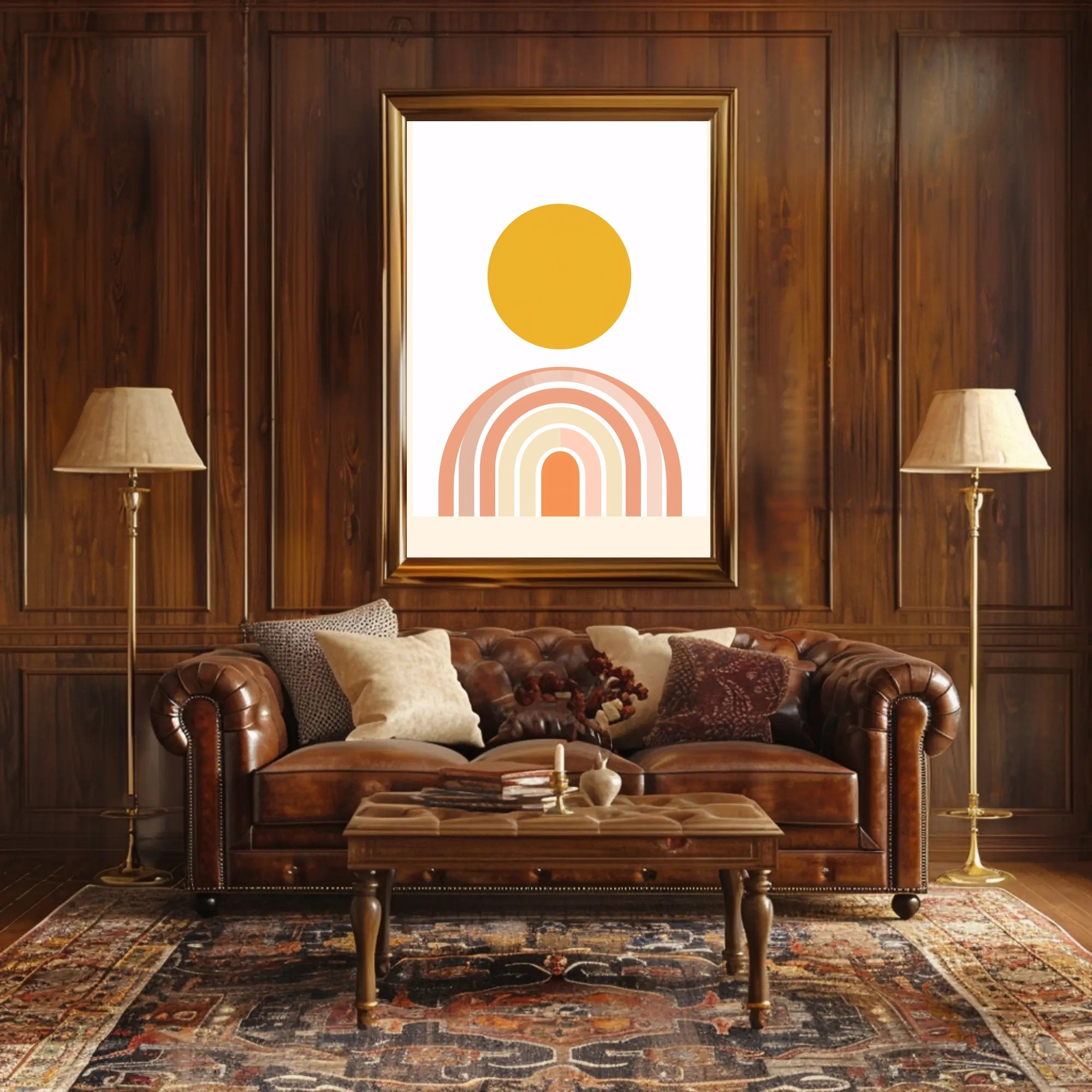 Abstract Minimalist Shapes Evoking Harmony and Renewal Poster PosterGoat
