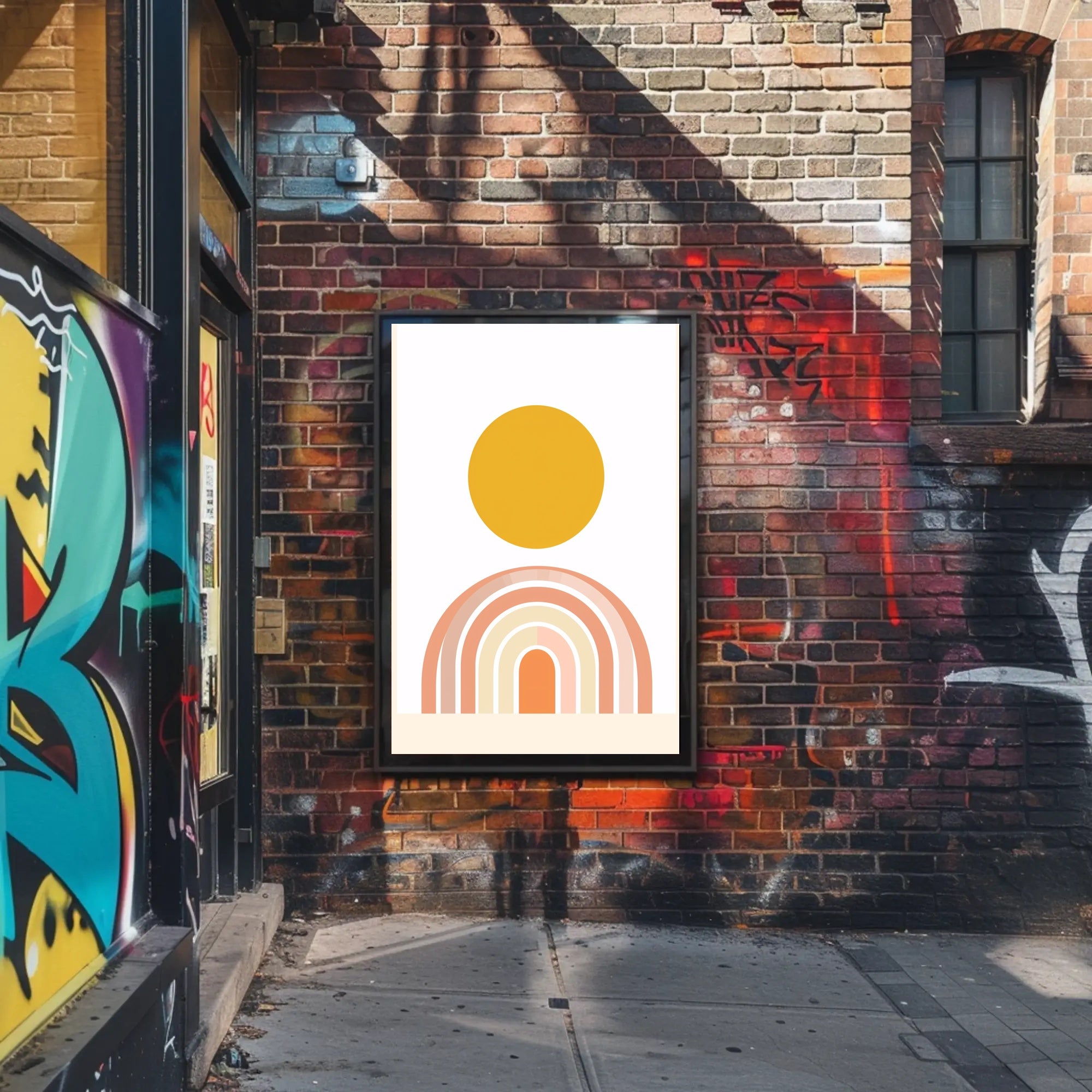 Abstract Minimalist Shapes Evoking Harmony and Renewal Poster PosterGoat
