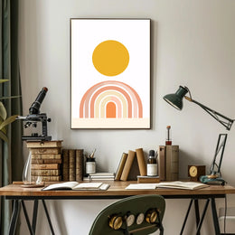 Abstract Minimalist Shapes Evoking Harmony and Renewal Poster PosterGoat