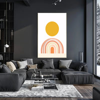 Abstract Minimalist Shapes Evoking Harmony and Renewal Poster PosterGoat