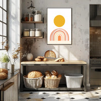 Abstract Minimalist Shapes Evoking Harmony and Renewal Poster PosterGoat