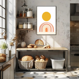 Abstract Minimalist Shapes Evoking Harmony and Renewal Poster PosterGoat