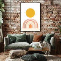 Abstract Minimalist Shapes Evoking Harmony and Renewal Poster PosterGoat