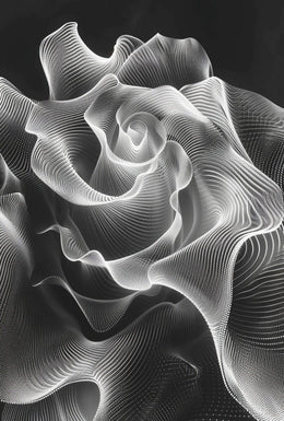 Abstract Monochrome Rose Art Print - Artistic Poster PosterGoat