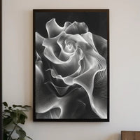 Abstract Monochrome Rose Art Print - Artistic Poster PosterGoat