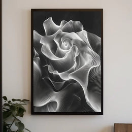 Abstract Monochrome Rose Art Print - Artistic Poster PosterGoat