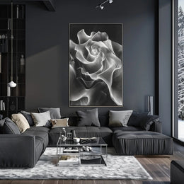 Abstract Monochrome Rose Art Print - Artistic Poster PosterGoat
