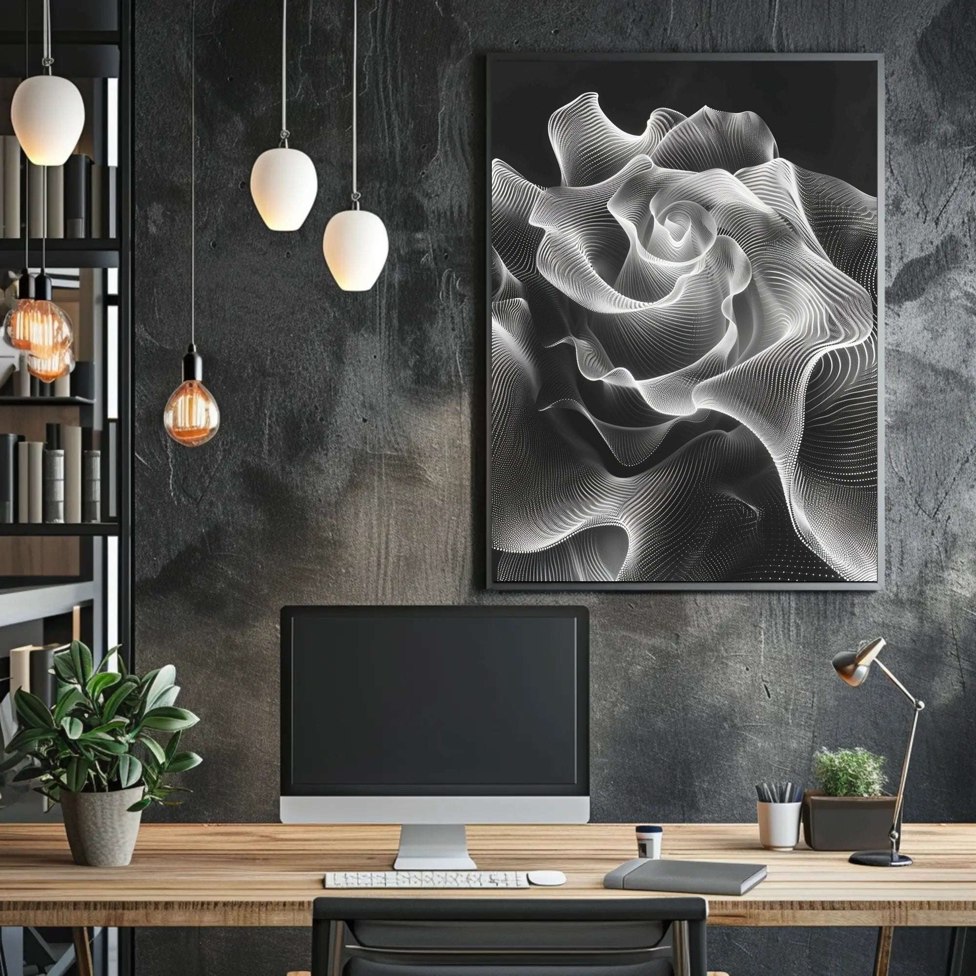 Abstract Monochrome Rose Art Print - Artistic Poster PosterGoat