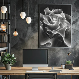 Abstract Monochrome Rose Art Print - Artistic Poster PosterGoat