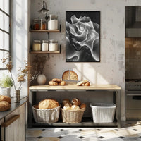 Abstract Monochrome Rose Art Print - Artistic Poster PosterGoat