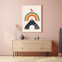 Abstract Rainbow Mountain Minimalism Art Print - Abstract or Artistic Poster PosterGoat