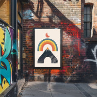 Abstract Rainbow Mountain Minimalism Art Print - Abstract or Artistic Poster PosterGoat