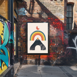Abstract Rainbow Mountain Minimalism Art Print - Abstract or Artistic Poster PosterGoat