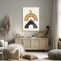 Abstract Rainbow Mountain Minimalism Art Print - Abstract or Artistic Poster PosterGoat