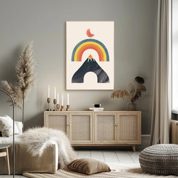 Abstract Rainbow Mountain Minimalism Art Print - Abstract or Artistic Poster PosterGoat