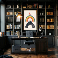 Abstract Rainbow Mountain Minimalism Art Print - Abstract or Artistic Poster PosterGoat
