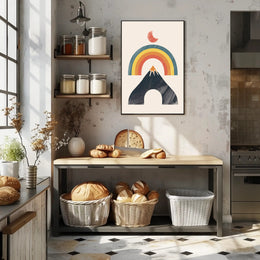 Abstract Rainbow Mountain Minimalism Art Print - Abstract or Artistic Poster PosterGoat