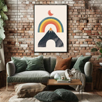 Abstract Rainbow Mountain Minimalism Art Print - Abstract or Artistic Poster PosterGoat
