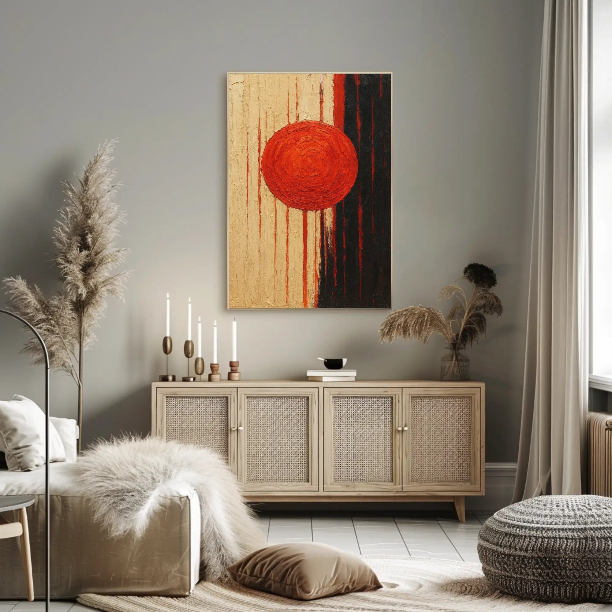 Abstract Red Circle Art Print for Contemporary Poster Lovers PosterGoat