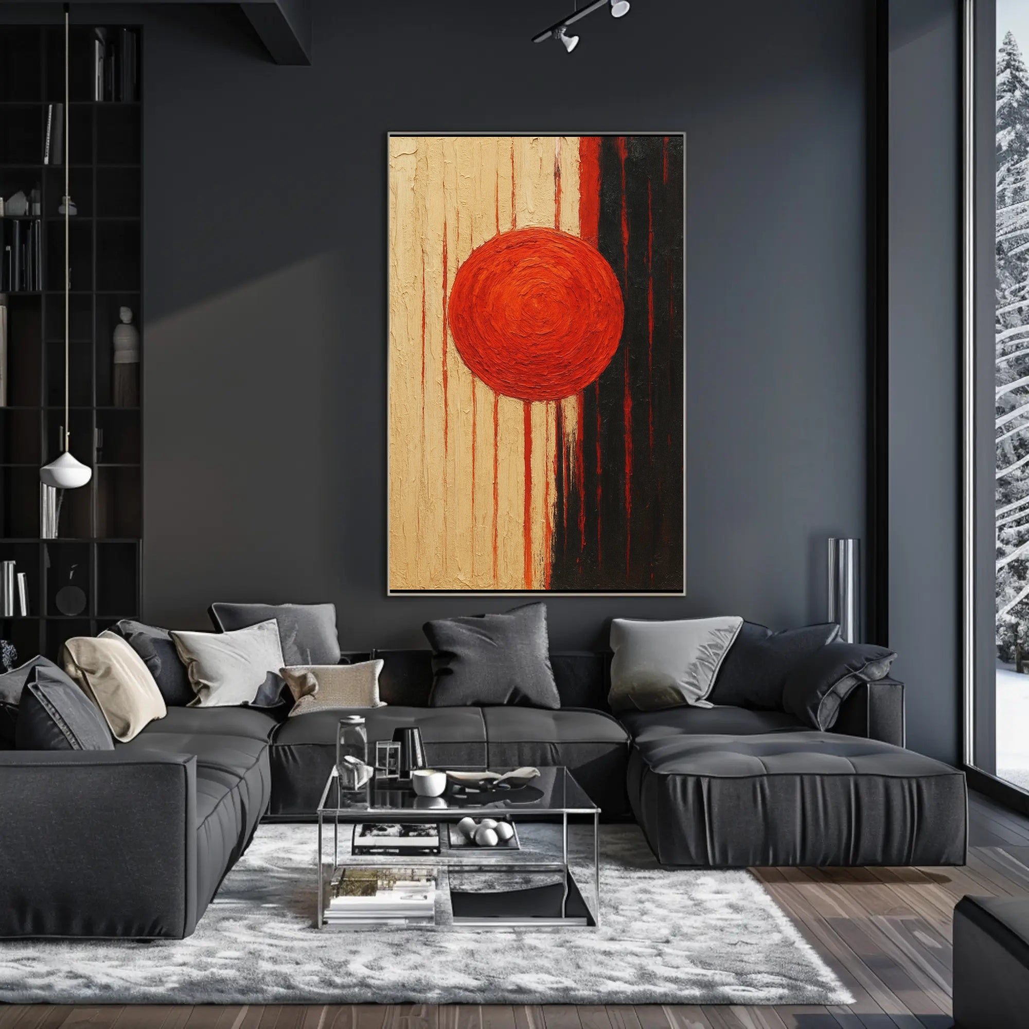 Abstract Red Circle Art Print for Contemporary Poster Lovers PosterGoat