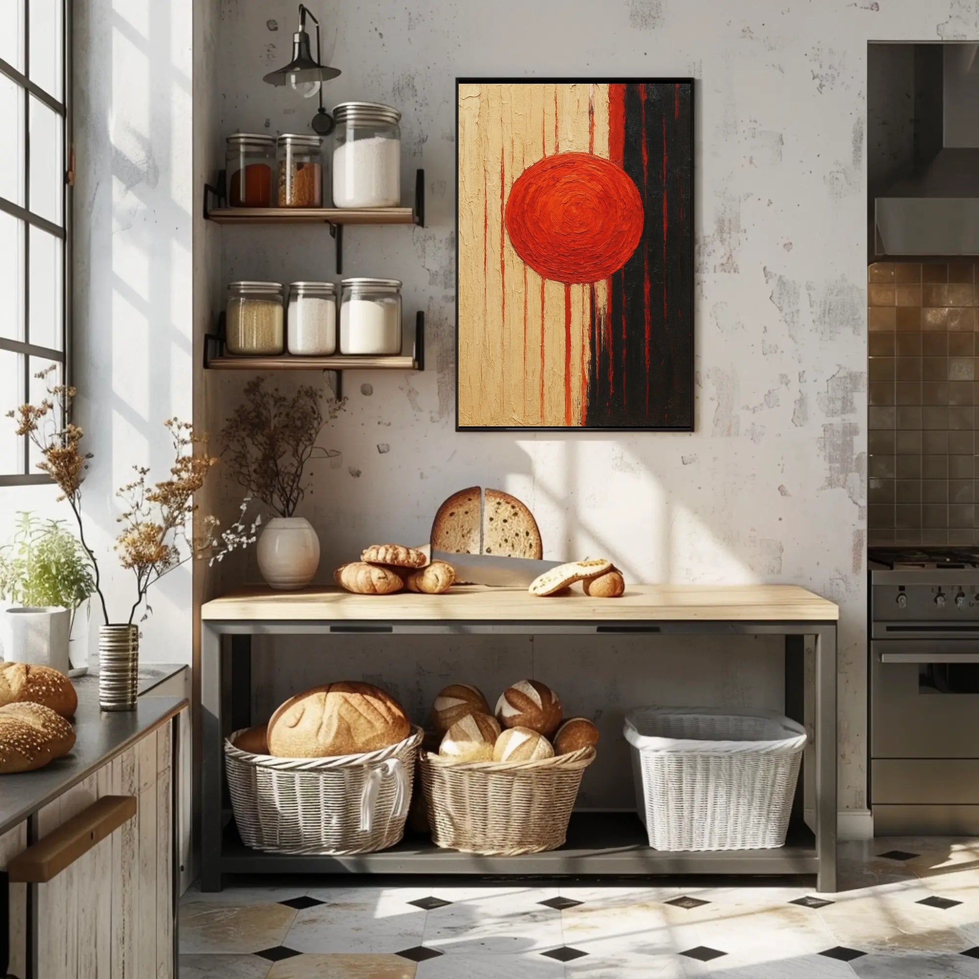 Abstract Red Circle Art Print for Contemporary Poster Lovers PosterGoat
