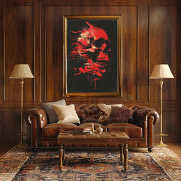 Abstract Skull Art Poster: Modern, Dramatic, and Intense Design PosterGoat