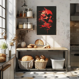 Abstract Skull Art Poster: Modern, Dramatic, and Intense Design PosterGoat