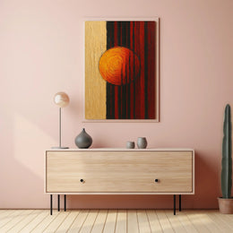 Abstract Sun and Striped Contrast Artistic Poster PosterGoat