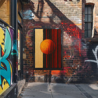 Abstract Sun and Striped Contrast Artistic Poster PosterGoat