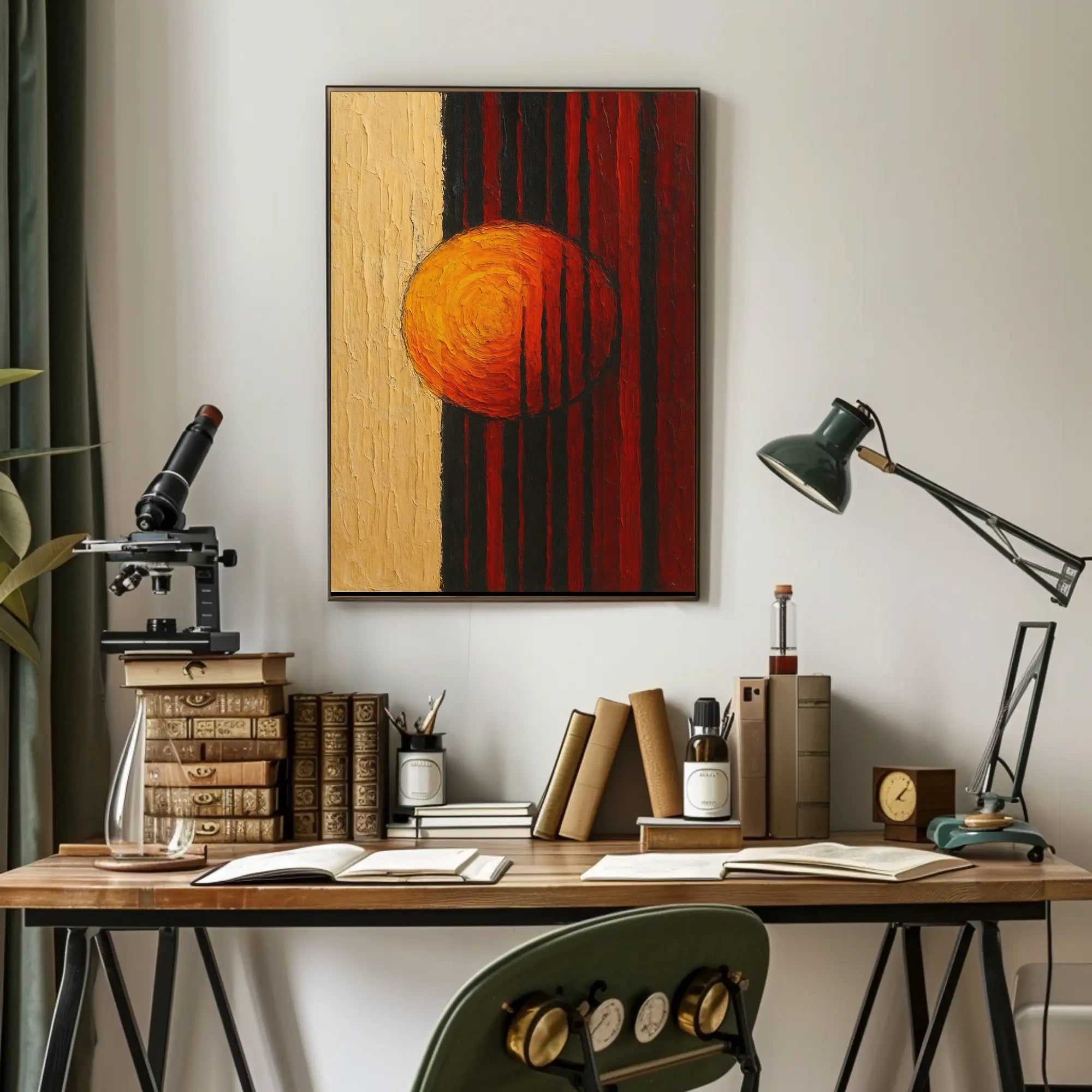 Abstract Sun and Striped Contrast Artistic Poster PosterGoat